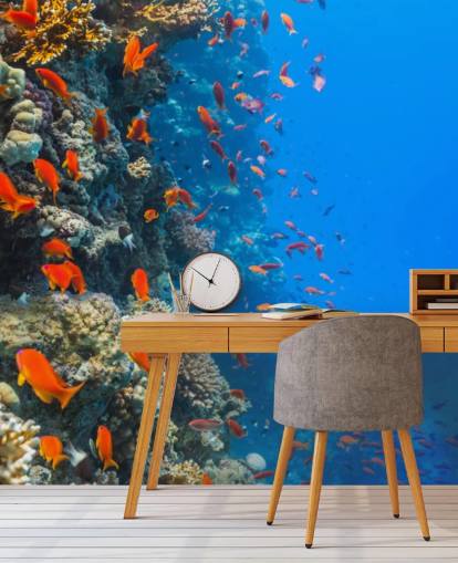 Decorazione murale con pesci arancioni e corallo Decorazione murale con pesci arancioni e corallo