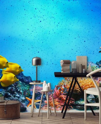 Papel Pintado Coral y Pez