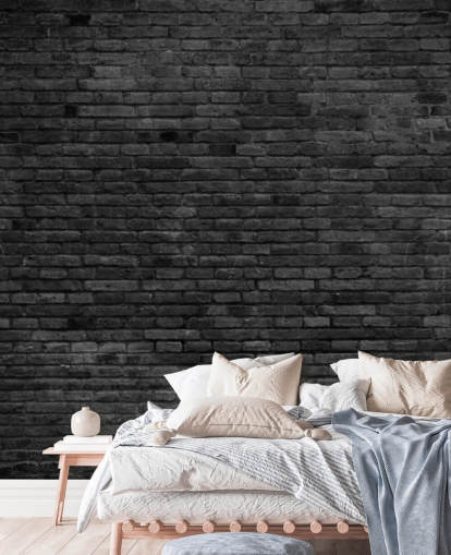 mural de papel de parede de tijolo preto e cinza chamado Black Painted Brick Wall para cozinhas, salas de estar e quartos mural de papel de parede de tijolo preto e cinza chamado Black Painted Brick Wall para cozinhas, salas de estar e quartos