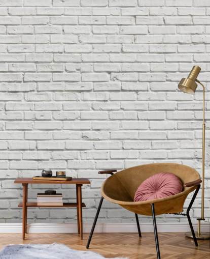 valkoinen muokattava tiilitapetti seinämaalaus nimeltä White Brick Effect Wall makuuhuoneisiin tai keittiöihin valkoinen muokattava tiilitapetti seinämaalaus nimeltä White Brick Effect Wall makuuhuoneisiin tai keittiöihin