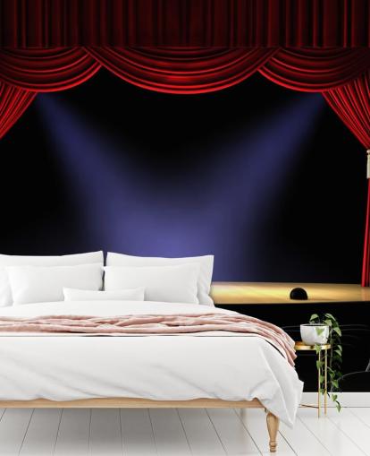 red curtains on a stage wall mural red curtains on a stage wall mural