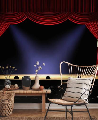 red curtains on a stage wall mural red curtains on a stage wall mural