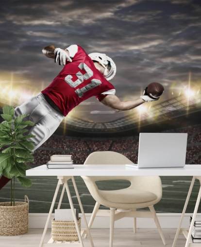 dunkles American Football-Wandbild mit dem Titel One-Handed Catch für Jugendzimmer und Männerhöhlen