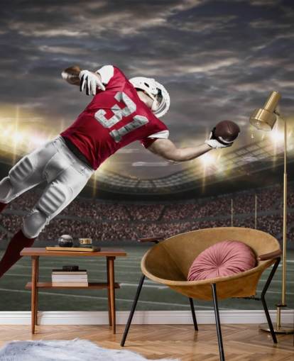 dunkles American Football-Wandbild mit dem Titel One-Handed Catch für Jugendzimmer und Männerhöhlen