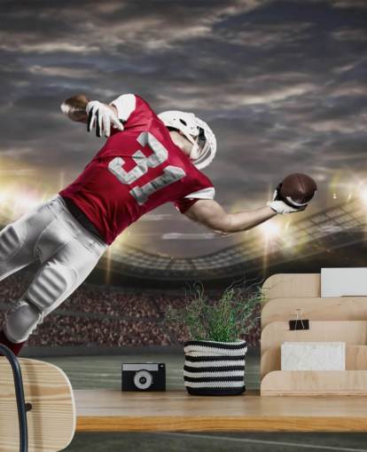 dunkles American Football-Wandbild mit dem Titel One-Handed Catch für Jugendzimmer und Männerhöhlen