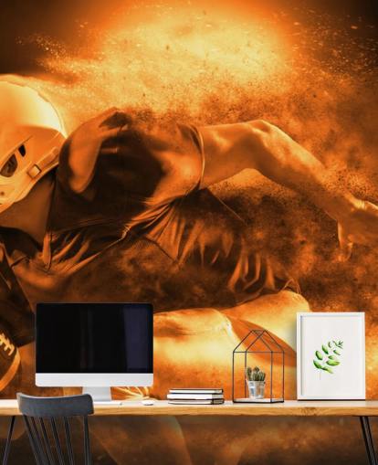 sepia NFL veggmaleri kalt Running Back for barns soverom, treningssentre og skoler