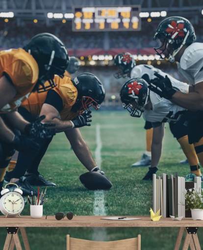 mural de papel de parede de futebol americano chamado Get in Formation para faculdades, quartos infantis e cavernas masculinas