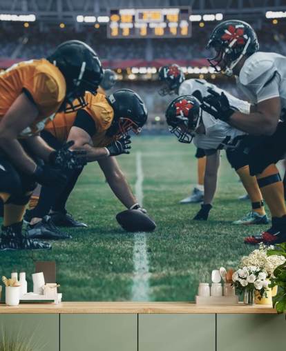 mural de papel de parede de futebol americano chamado Get in Formation para faculdades, quartos infantis e cavernas masculinas