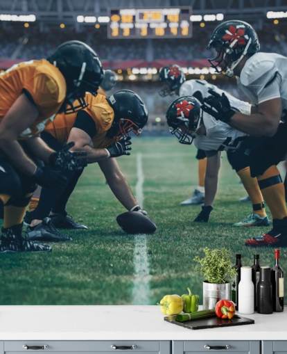 mural de papel de parede de futebol americano chamado Get in Formation para faculdades, quartos infantis e cavernas masculinas