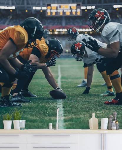 mural de papel pintado de fútbol americano llamado Get in Formation para universidades, dormitorios infantiles y cuevas para hombres