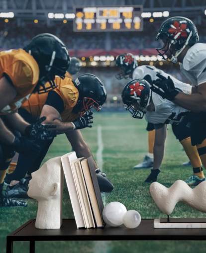 american football wallpaper mural called Get in Formation for colleges, children's bedrooms and man caves