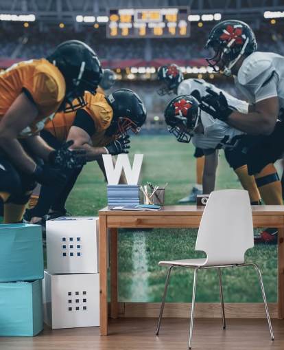 mural de papel pintado de fútbol americano llamado Get in Formation para universidades, dormitorios infantiles y cuevas para hombres