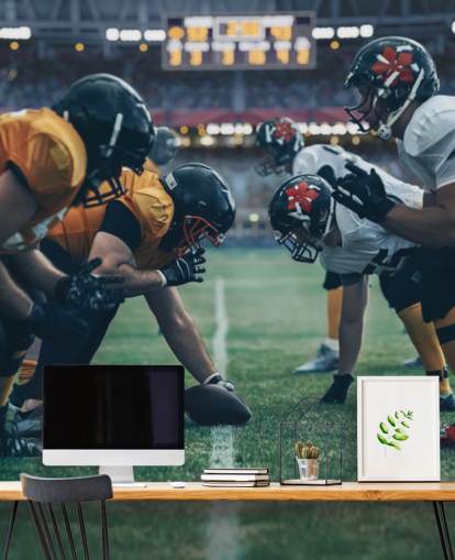 American Football-Tapete mit dem Titel Get in Formation für Colleges, Kinderzimmer und Männerhöhlen