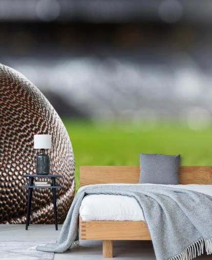 brown and green american football wall mural called American Football Close-Up for teen bedrooms and schools