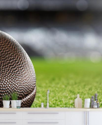 brun og grøn amerikansk fodbold vægmaleri kaldet American Football Close-Up til teenagerværelser og skoler