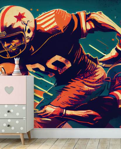 rotes und blaues NFL-Tapeten-Wandbild namens Breaking a Tackle für Schlafzimmer und Heimbüros rotes und blaues NFL-Tapeten-Wandbild namens Breaking a Tackle für Schlafzimmer und Heimbüros