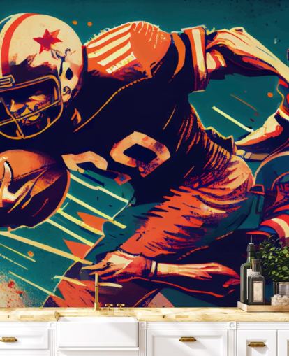 rotes und blaues NFL-Tapeten-Wandbild namens Breaking a Tackle für Schlafzimmer und Heimbüros rotes und blaues NFL-Tapeten-Wandbild namens Breaking a Tackle für Schlafzimmer und Heimbüros