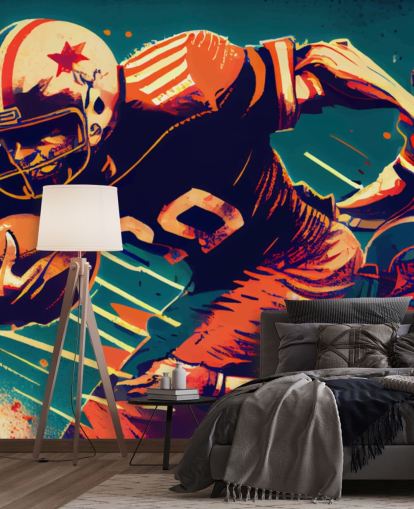 papier peint mural rouge et bleu de la NFL appelé Breaking a Tackle pour les chambres et les bureaux à domicile papier peint mural rouge et bleu de la NFL appelé Breaking a Tackle pour les chambres et les bureaux à domicile