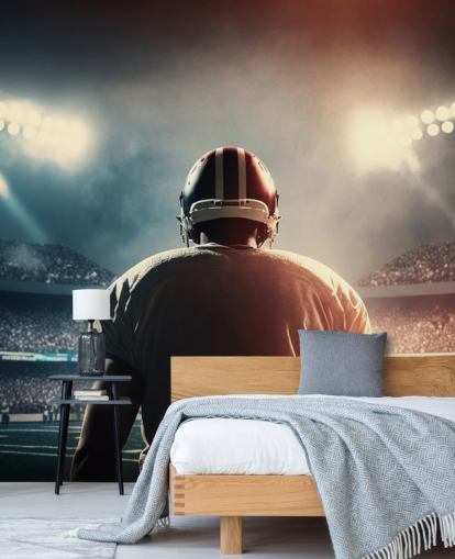 dark american football wallpaper mural called Pressure for teen bedrooms, colleges and man caves
