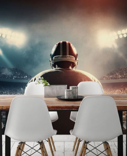 dark american football wallpaper mural called Pressure for teen bedrooms, colleges and man caves