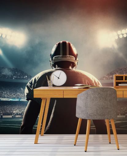 donkere American football behangmuurschildering genaamd Pressure voor tienerkamers, hogescholen en mannengrotten