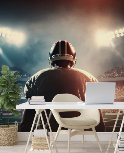 dark american football wallpaper mural called Pressure for teen bedrooms, colleges and man caves