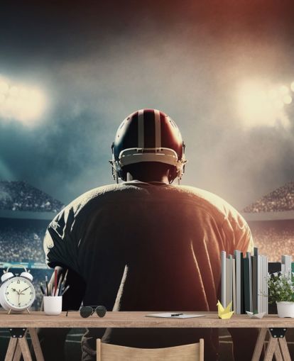 dunkles American Football-Tapeten-Wandbild mit dem Titel Pressure für Jugendzimmer, Colleges und Männerhöhlen