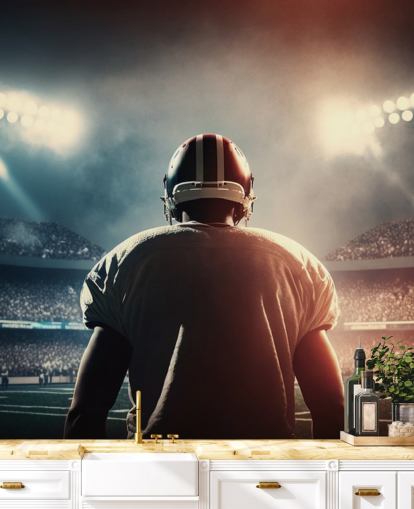 dunkles American Football-Tapeten-Wandbild mit dem Titel Pressure für Jugendzimmer, Colleges und Männerhöhlen