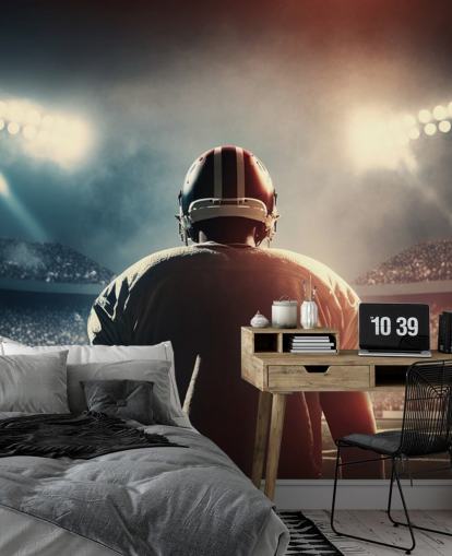 donkere American football behangmuurschildering genaamd Pressure voor tienerkamers, hogescholen en mannengrotten