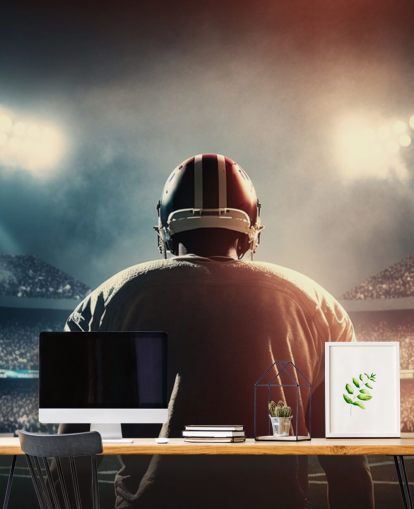 mörk amerikansk fotboll tapetväggmålning kallad Pressure för tonårsrum, högskolor och mangrottor
