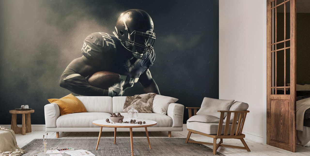 Papier peint Smokey American Footballer | Wallsauce FR