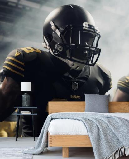 dark american football wall mural called Preparing for Battle for bedrooms, home offices, gyms and schools dark american football wall mural called Preparing for Battle for bedrooms, home offices, gyms and schools