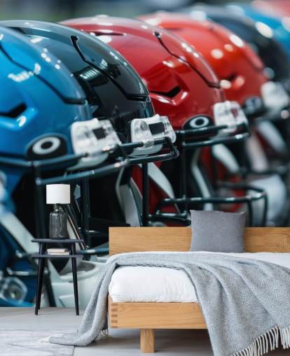 NFL-Wandbild mit dem Titel American Football Helmets für Jugendzimmer NFL-Wandbild mit dem Titel American Football Helmets für Jugendzimmer