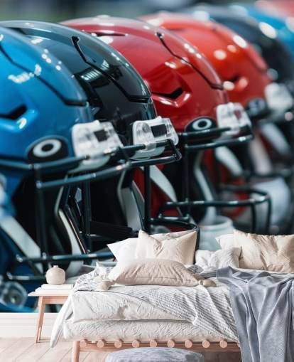 NFL tapetmaleri kalt American Football Helmets for tenåringssoverom