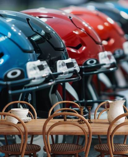 NFL wallpaper mural called American Football Helmets for teen bedrooms