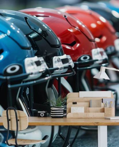 Papier peint mural de la NFL appelé American Football Helmets pour chambres d'adolescents