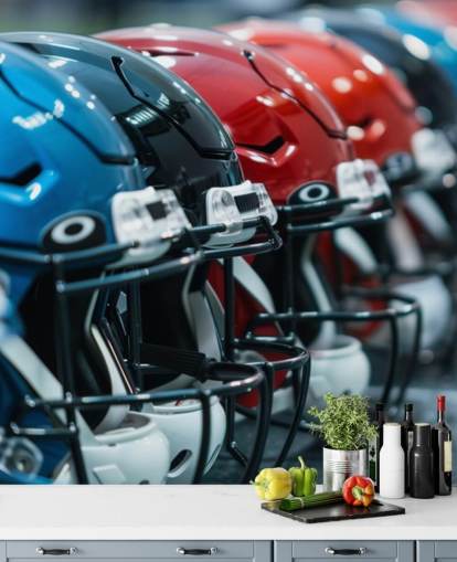 NFL-Wandbild mit dem Titel American Football Helmets für Jugendzimmer NFL-Wandbild mit dem Titel American Football Helmets für Jugendzimmer