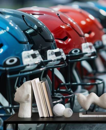 mural de papel pintado de la NFL llamado Cascos de fútbol americano para dormitorios de adolescentes
