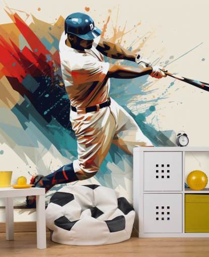 baseball veggmaleri kalt Baseball Illustration for skoler og barnas soverom baseball veggmaleri kalt Baseball Illustration for skoler og barnas soverom