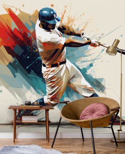 baseball wall mural called Baseball Illustration for schools and children's bedrooms baseball wall mural called Baseball Illustration for schools and children's bedrooms
