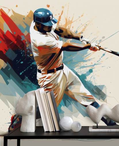 baseball wall mural called Baseball Illustration for schools and children's bedrooms baseball wall mural called Baseball Illustration for schools and children's bedrooms