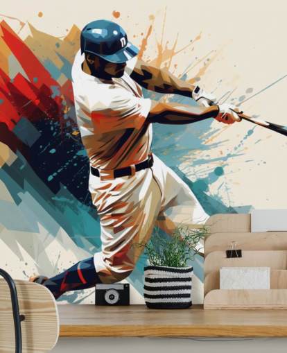 baseball veggmaleri kalt Baseball Illustration for skoler og barnas soverom baseball veggmaleri kalt Baseball Illustration for skoler og barnas soverom