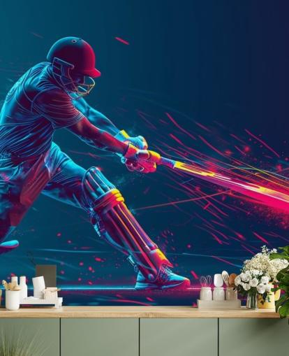 fresque murale de cricket rose et bleu appelée Neon Cricket pour les chambres d'enfants fresque murale de cricket rose et bleu appelée Neon Cricket pour les chambres d'enfants