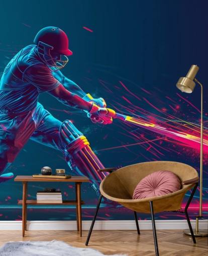 roze en blauwe cricket muurschildering genaamd Neon Cricket voor kinderkamers roze en blauwe cricket muurschildering genaamd Neon Cricket voor kinderkamers