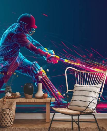 pink and blue cricket wall mural called Neon Cricket for children's bedrooms pink and blue cricket wall mural called Neon Cricket for children's bedrooms