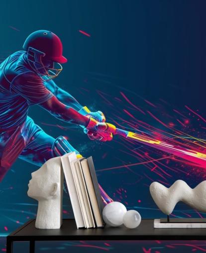 pink and blue cricket wall mural called Neon Cricket for children's bedrooms pink and blue cricket wall mural called Neon Cricket for children's bedrooms