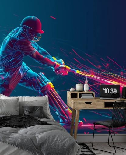 roze en blauwe cricket muurschildering genaamd Neon Cricket voor kinderkamers roze en blauwe cricket muurschildering genaamd Neon Cricket voor kinderkamers