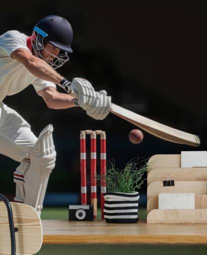 cricket tapet väggmålning för tonårssovrum och sportklubbar