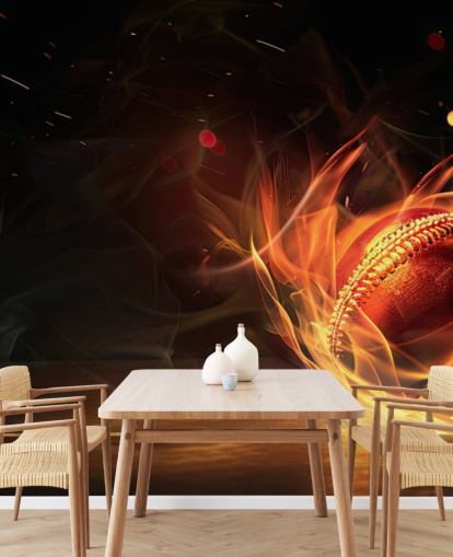 cricket tapet veggmaleri kalt Cricket Ball on Fire cricket tapet veggmaleri kalt Cricket Ball on Fire