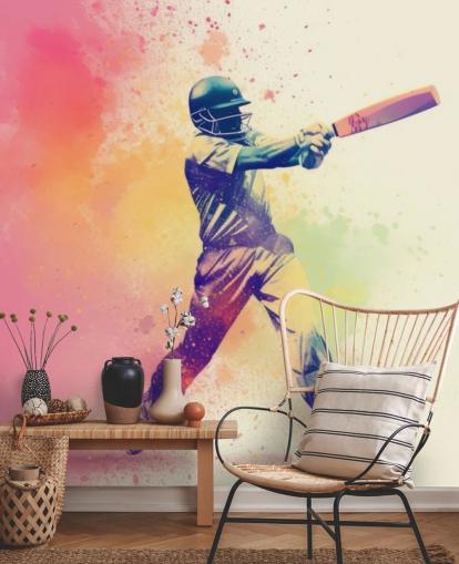 pink cricket wall mural called Pink Paint Cricket for teen bedrooms and businesses